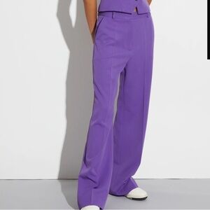 NWT Saint Art LUCY MID-RISE RELAXED FIT TROUSER Royal Purple Size Medium